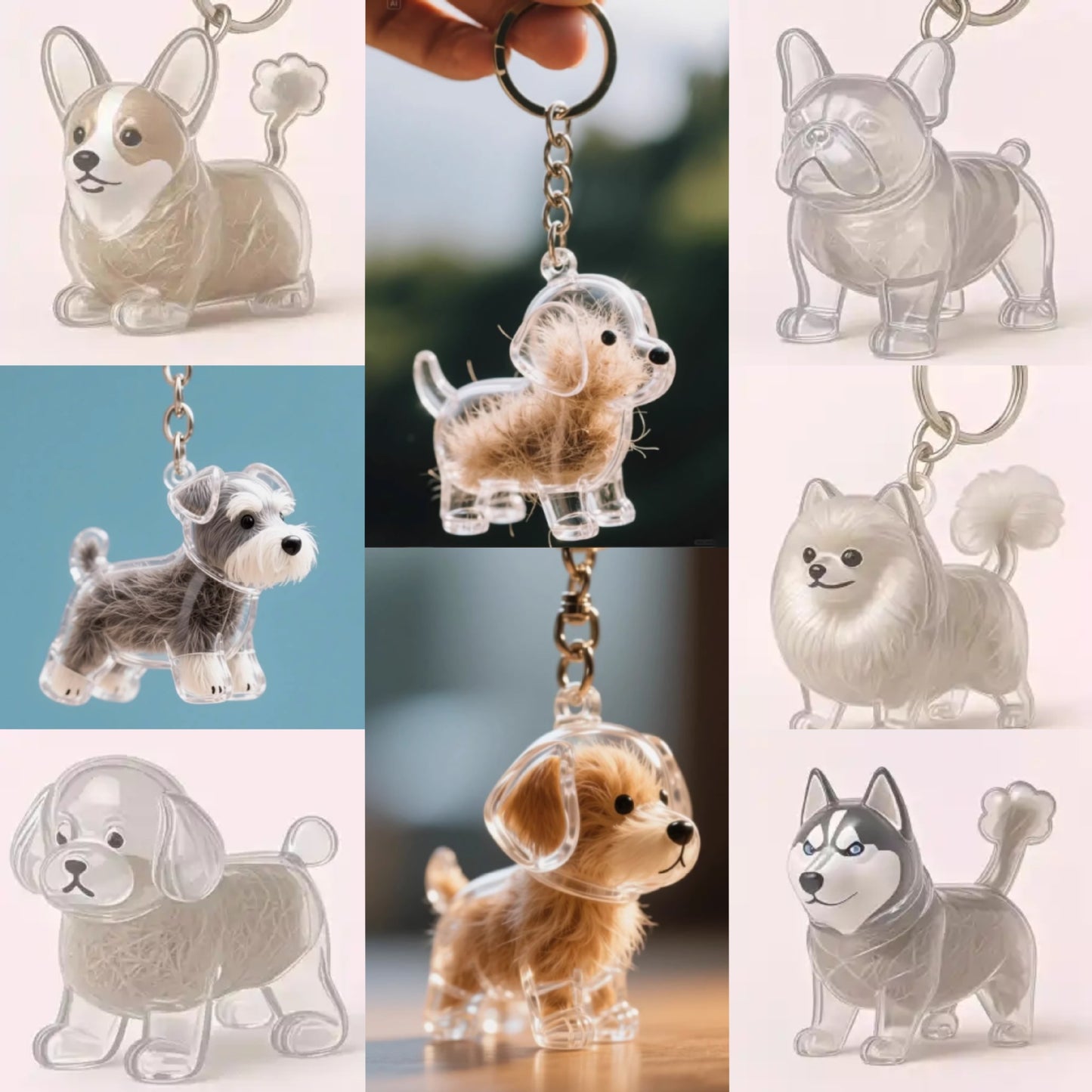 Cat Dog Transparent Hair Storage Box